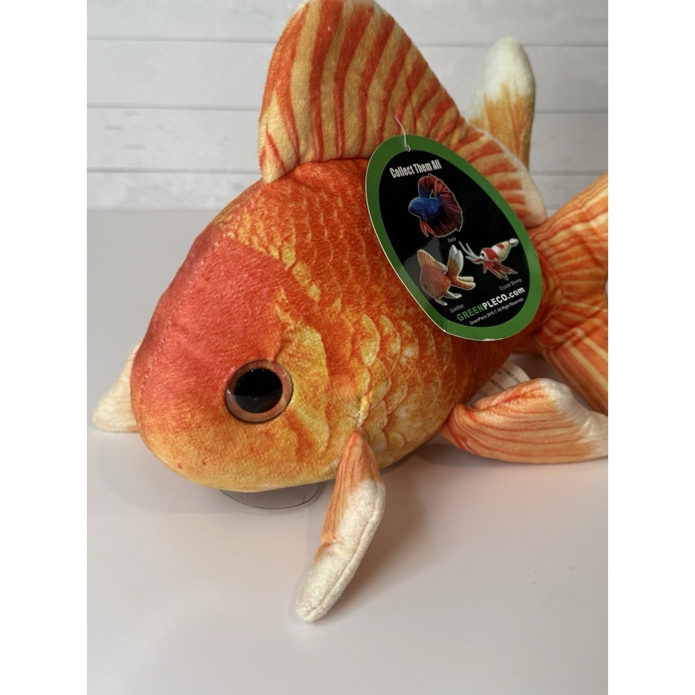 GreenPleco Goldfish Plush Stuffed Animal 12" Orange Aquarium - Picture 2 of 5
